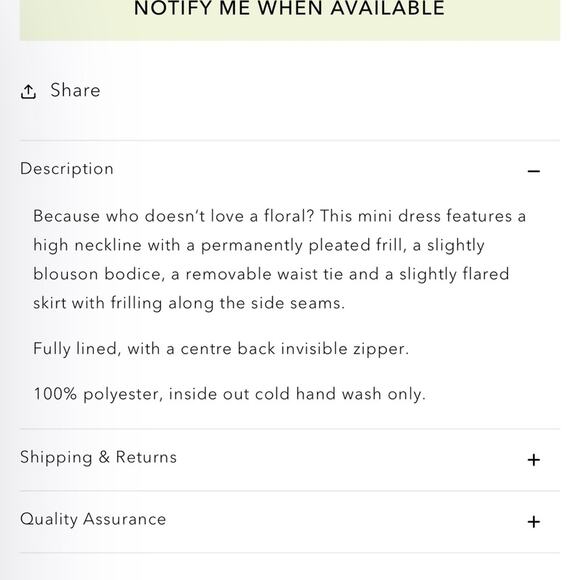 La Maison TALULAH shake it out mini dress size S - Picture 4 of 6